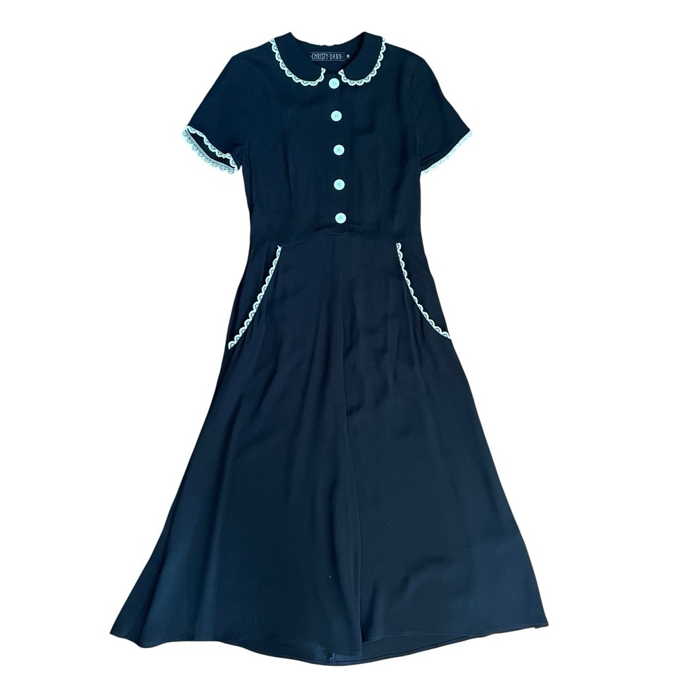 Christy Dawn The Sebastian Midi Dress Noir Milkmaid Modest , Size Small